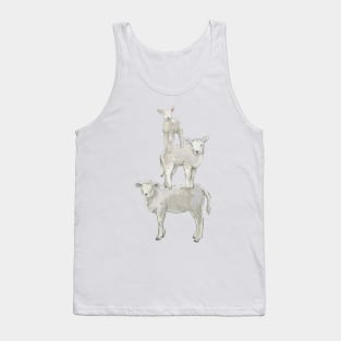 Cute Lambs Stand On Top Of Each Other Tank Top